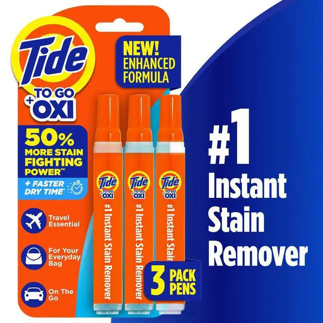 Alt view image 2 of 6 - Tide To Go Instant Laundry Stain Remover Pen and Spot Cleaner, Travel Size Stain Sticks, Fresh, 1.01 fl oz, 3 Count