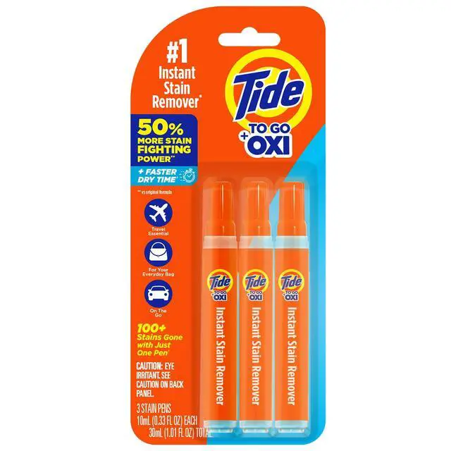 Alt view image 6 of 6 - Tide To Go Instant Laundry Stain Remover Pen and Spot Cleaner, Travel Size Stain Sticks, Fresh, 1.01 fl oz, 3 Count