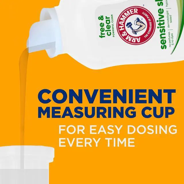 Alt view image 2 of 6 - ARM & HAMMER Sensitive Skin Free & Clear Liquid Laundry Detergent Soap, 105 fl oz, 105 Loads