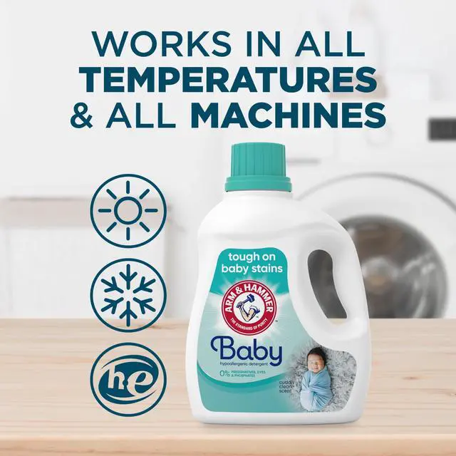 Alt view image 6 of 7 - ARM & HAMMER Baby Laundry Detergent Liquid, Cuddly Clean Scent, 100.5 Fl Oz, 77 Loads