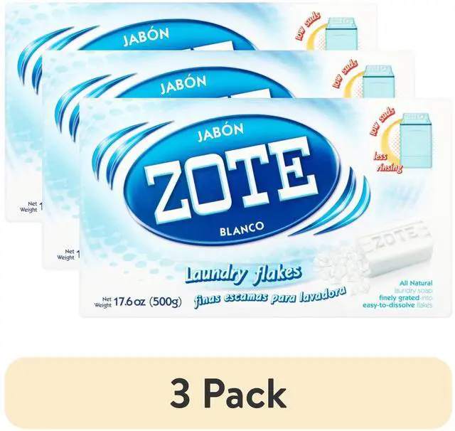 Main image of (3 pack) Zote Blanco Laundry Flakes for Washing Machines, All Ages, Gentle on Clothes & Skin, Laundry Detergent, Cleanser Flakes with Sodium Tallowate, 17.6 oz