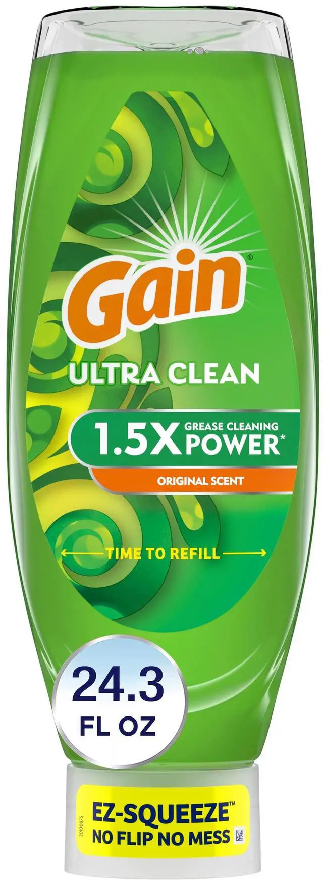 Alt view image 3 of 7 - (2 pack) Gain EZ-Squeeze Dishwashing Liquid Dish Soap, Original Scent, 24.30 fl oz
