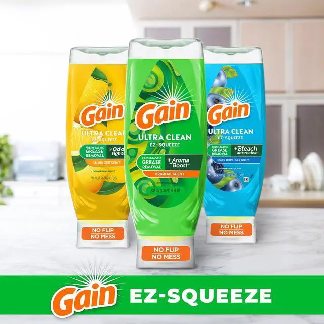Alt view image 4 of 7 - (2 pack) Gain EZ-Squeeze Dishwashing Liquid Dish Soap, Original Scent, 24.30 fl oz