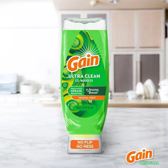 Alt view image 2 of 7 - (2 pack) Gain EZ-Squeeze Dishwashing Liquid Dish Soap, Original Scent, 24.30 fl oz
