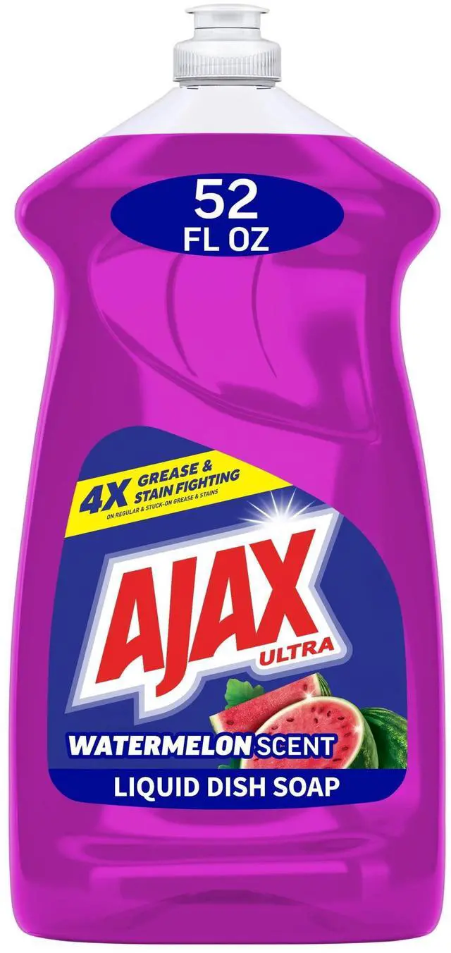 Main image of Ajax Ultra Liquid Dish Soap, Strips Grease, Mess-Free, Easy-Flip Cap, Watermelon Scent, 52 fl oz