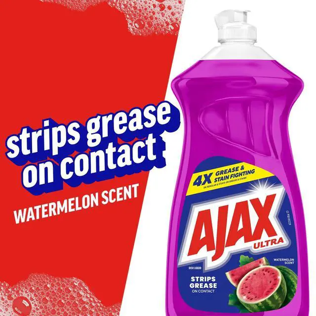 Alt view image 3 of 6 - Ajax Ultra Liquid Dish Soap, Strips Grease, Mess-Free, Easy-Flip Cap, Watermelon Scent, 52 fl oz