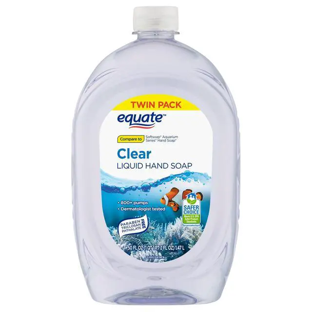 Alt view image 2 of 5 - Equate Liquid Hand Soap, Clear, 50 fl oz Twin Pack