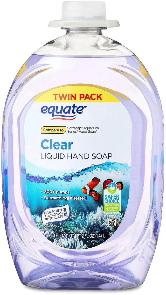 Main image of Equate Liquid Hand Soap, Clear, 50 fl oz Twin Pack