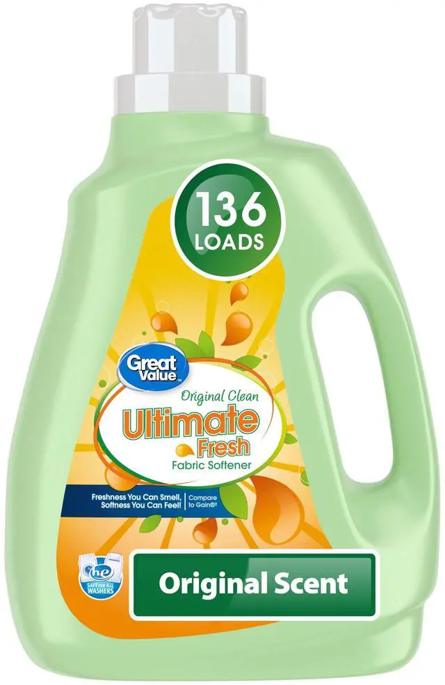 Main image of Great Value Ultimate Fresh Fabric Softener, Original Clean, 100 fl oz, 136 Loads, Compare to Gain®