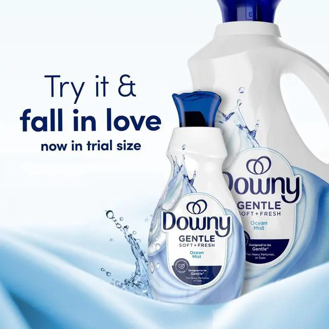 Alt view image 2 of 7 - Downy Gentle Soft + Fresh Liquid Fabric Softener, Ocean Mist Scent, 44 fl oz, 66 Loads