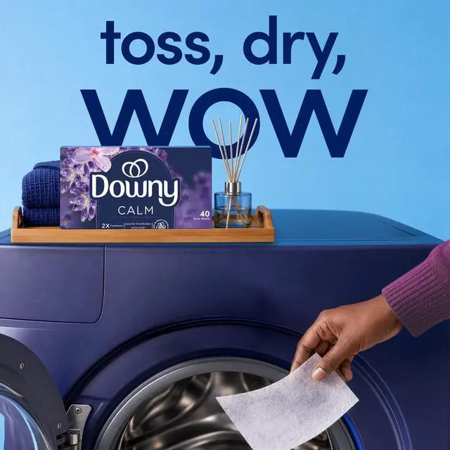 Alt view image 6 of 6 - Downy CALM, Mega Dryer Sheets, Lavender and Vanilla Bean, 80 Count