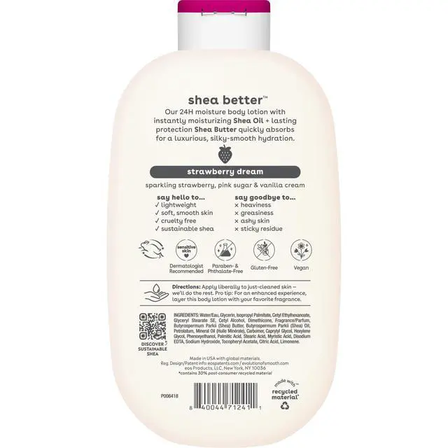 Alt view image 6 of 6 - eos Shea Better Body Lotion for Dry Skin, Strawberry Dream, 16 fl oz