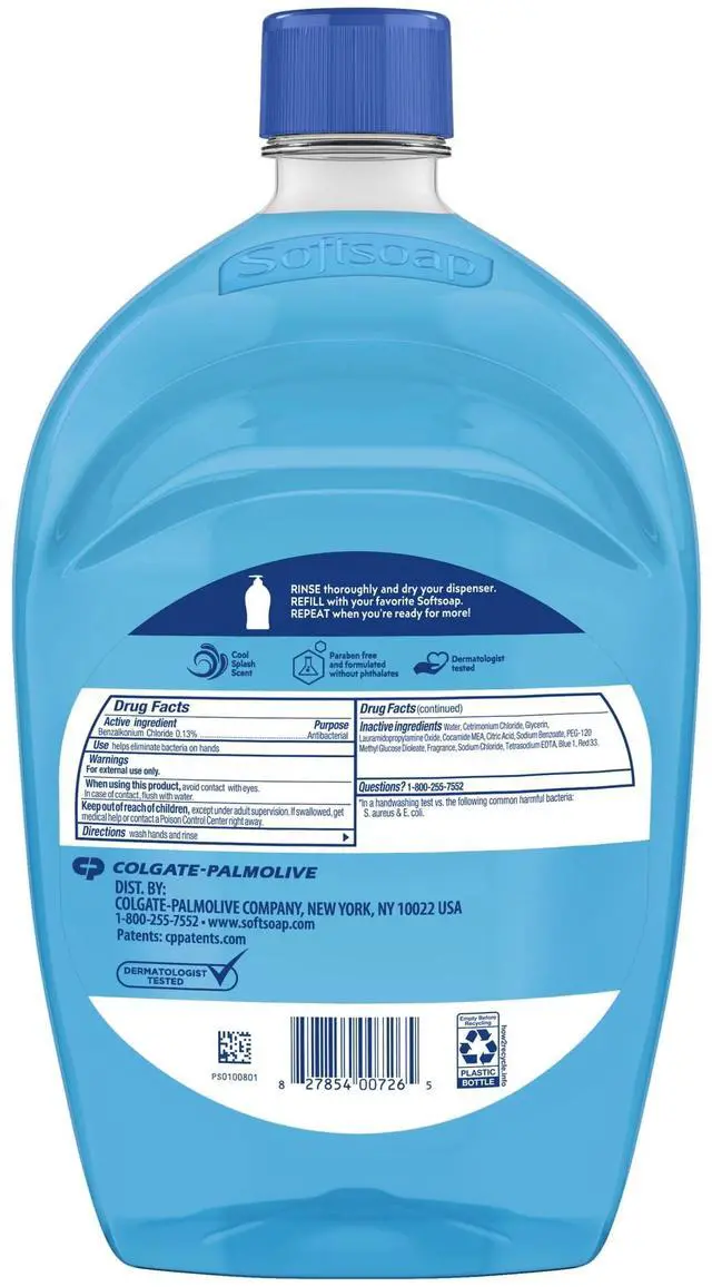Alt view image 2 of 6 - Softsoap Antibacterial Clean and Protect Liquid Hand Soap, Cool Splash Scent, 50 fl oz