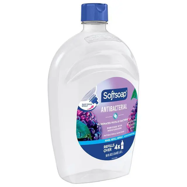 Alt view image 3 of 5 - Softsoap Antibacterial Liquid Hand Soap, New Easy Pour Spout, White Tea and Berry Scent, 50 fl oz