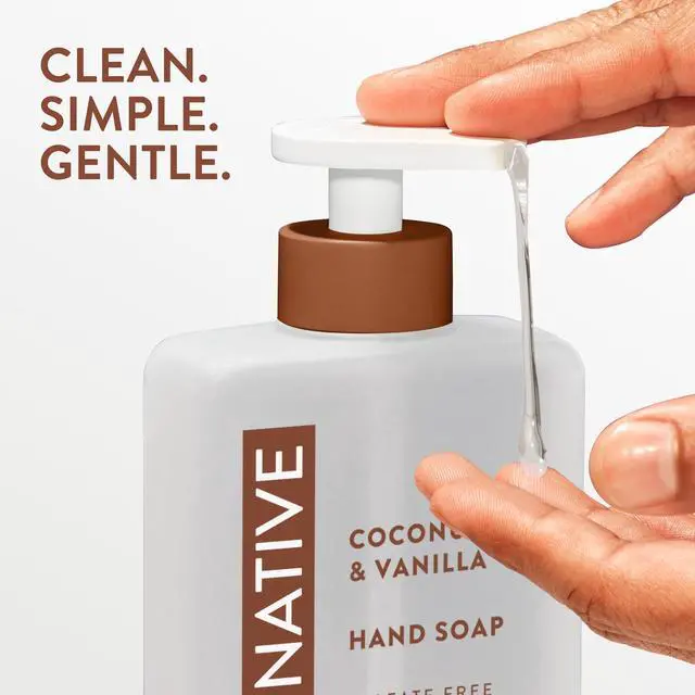 Alt view image 3 of 6 - Native Liquid Hand Soap, Coconut & Vanilla, Non-drying, Naturally Derived Cleansers, Sulfate Free, 13 fl oz