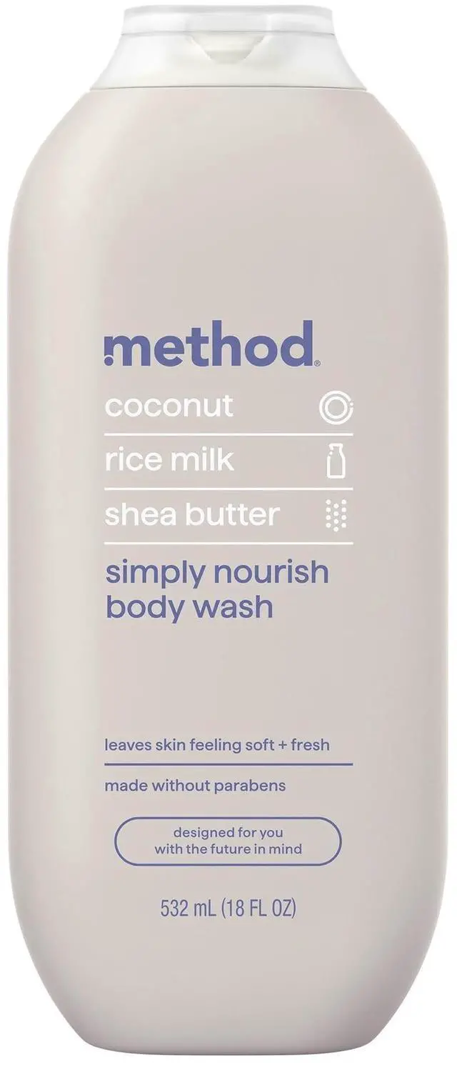 Main image of method Body Wash, Simply Nourish - Leaves Skin Feeling Soft & Moisturized, Made Without Parabens, Notes of Coconut, Rice Milk & Shea Butter, 18 fl oz