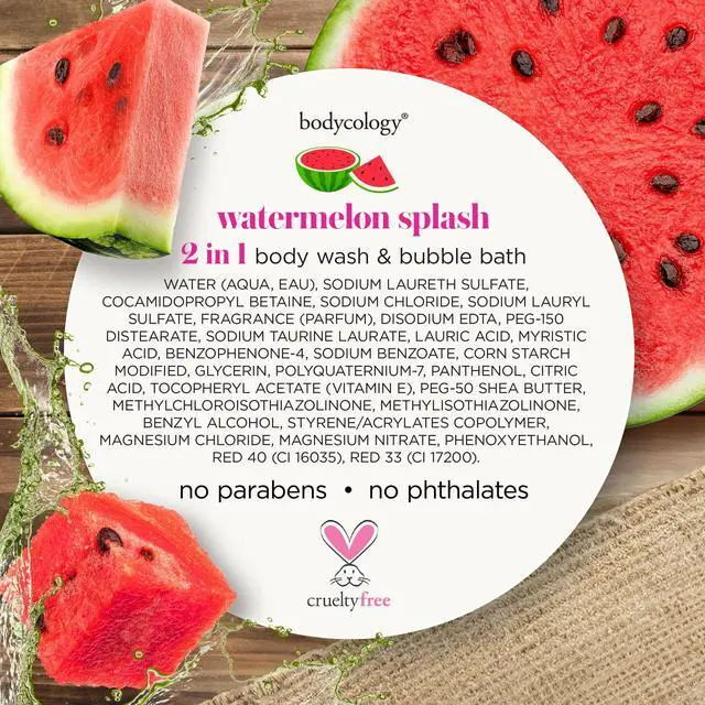 Alt view image 4 of 6 - Bodycology Watermelon Splash 2-in-1 Body Wash and Bubble Bath, 16 fl oz