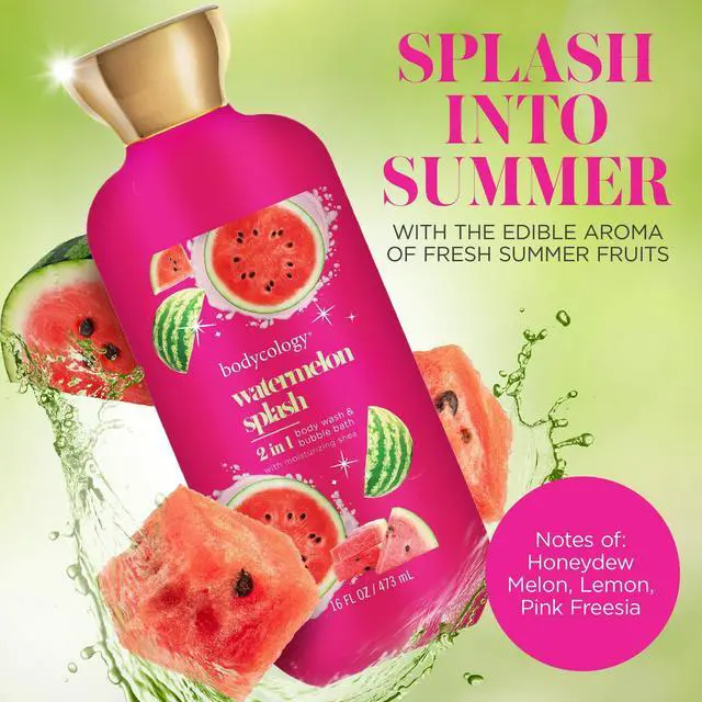 Alt view image 2 of 6 - Bodycology Watermelon Splash 2-in-1 Body Wash and Bubble Bath, 16 fl oz