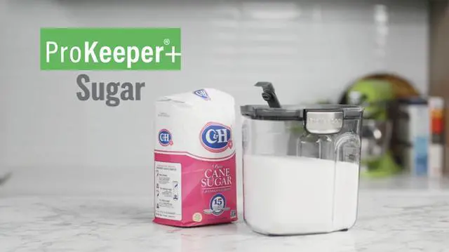 Alt view image 4 of 7 - ProKeeper+ Airtight Sugar Storage Container with Flip-to-Pour Spout and Stainless-Steel Latch