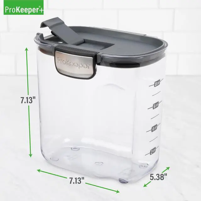 Alt view image 3 of 7 - ProKeeper+ Airtight Sugar Storage Container with Flip-to-Pour Spout and Stainless-Steel Latch