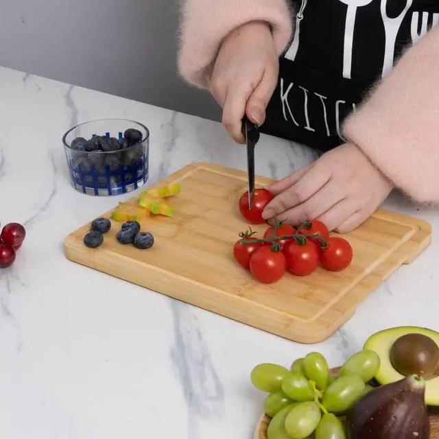Alt view image 6 of 6 - Mainstays Bamboo Cutting Board, 8.5 x 11, with Juice Groove and Non-Slip Feet