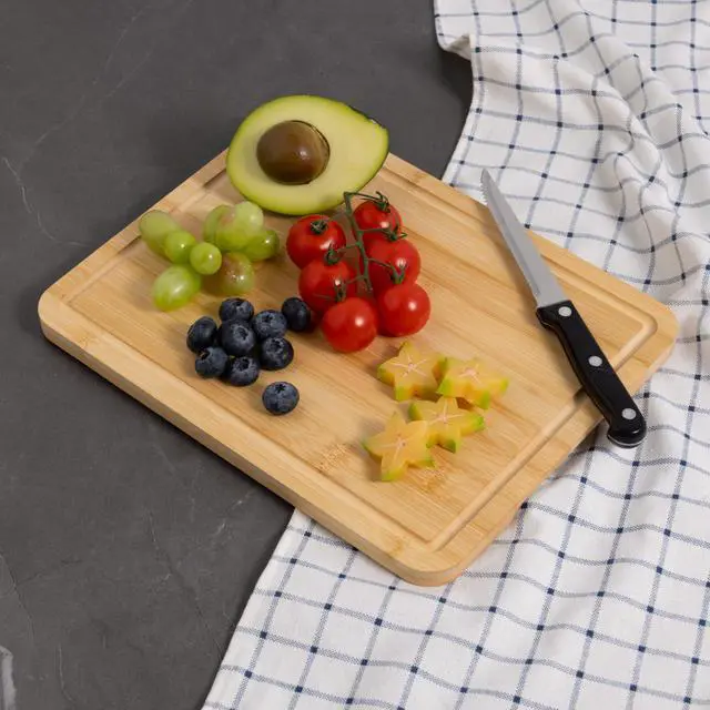 Alt view image 5 of 6 - Mainstays Bamboo Cutting Board, 8.5 x 11, with Juice Groove and Non-Slip Feet