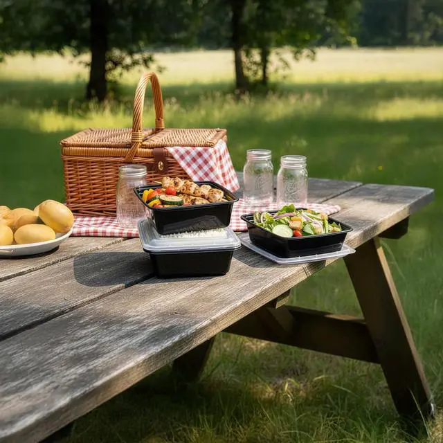 Alt view image 4 of 7 - Mainstays 10-Piece (5 Containers + 5 Lids) 8-Cup Tall Square Meal Prep, BPA-Free, Microwave & Dishwasher Safe