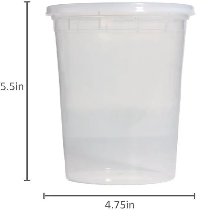 Alt view image 2 of 7 - Mainstays Clear Plastic Deli Containers, 32 oz, 40 Piece