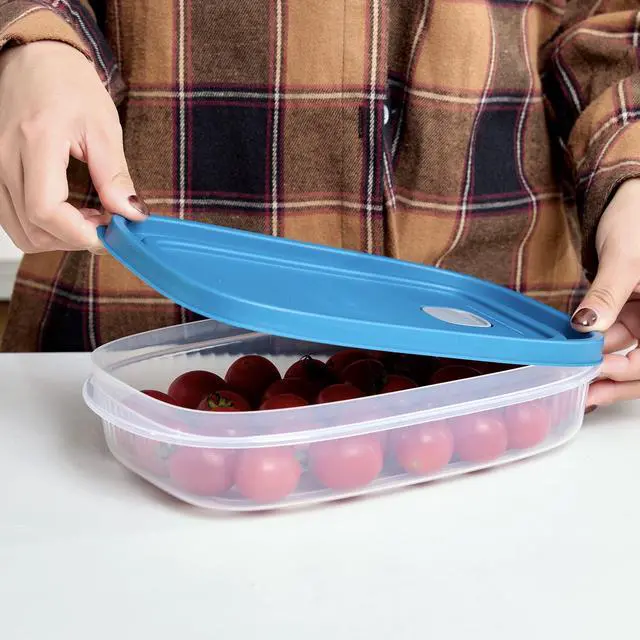 Alt view image 7 of 7 - Mainstays Reusable Food Storage Container, Medium Rectangle, Plastic, 4-Pack, 4 Containers with Lids, 5.2 Cups, Ideal for Meal Planning
