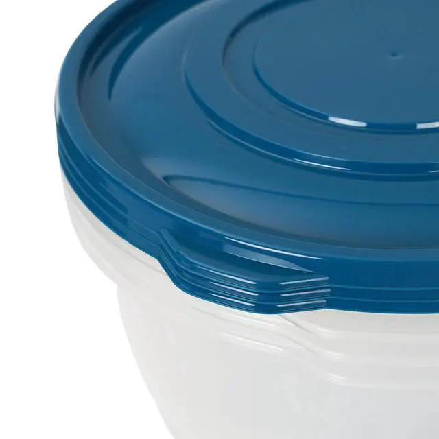 Alt view image 2 of 7 - Mainstays Semi Durable Round 15.7 Cup Food Storage Container, Plastic, 3 Pack, Ideal Use for Meal Prep, Batch Cooking, or Bulk Storage