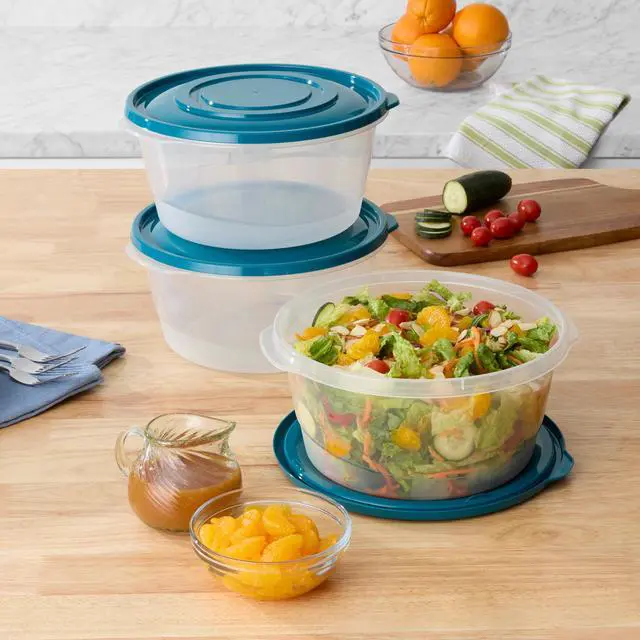 Alt view image 5 of 7 - Mainstays Semi Durable Round 15.7 Cup Food Storage Container, Plastic, 3 Pack, Ideal Use for Meal Prep, Batch Cooking, or Bulk Storage