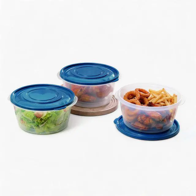 Alt view image 3 of 7 - Mainstays Semi Durable Round 15.7 Cup Food Storage Container, Plastic, 3 Pack, Ideal Use for Meal Prep, Batch Cooking, or Bulk Storage