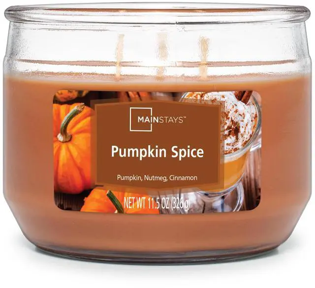 Main image of Mainstays Pumpkin Spice Scented 3-Wick Candle, 11.5 oz