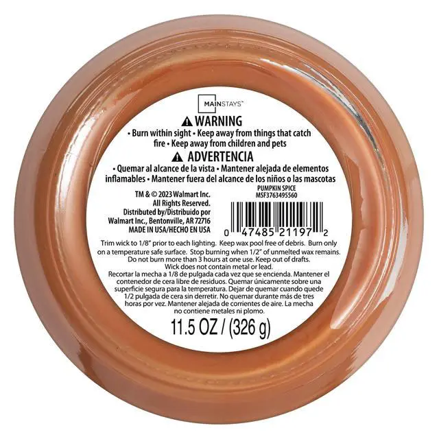 Alt view image 3 of 5 - Mainstays Pumpkin Spice Scented 3-Wick Candle, 11.5 oz