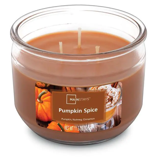 Alt view image 2 of 5 - Mainstays Pumpkin Spice Scented 3-Wick Candle, 11.5 oz