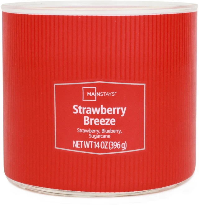 Alt view image 4 of 6 - Mainstays Textured Wrap Strawberry Breeze 3-Wick Candle, 14 oz