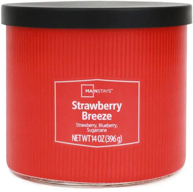 Alt view image 3 of 6 - Mainstays Textured Wrap Strawberry Breeze 3-Wick Candle, 14 oz