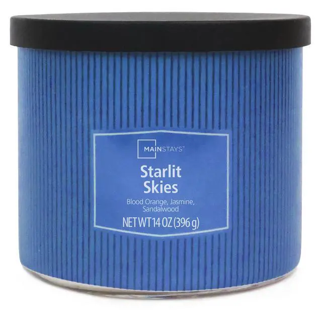 Alt view image 5 of 5 - Mainstays 3-Wick Textured Wrapped Starlit Skies Scented Candle, 14 oz