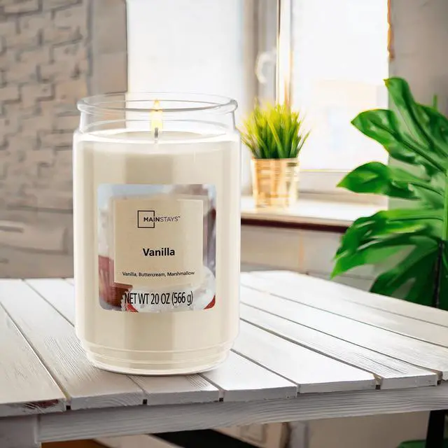 Alt view image 3 of 6 - Mainstays Vanilla Single-Wick Scented Glass Jar Candle, 20 oz