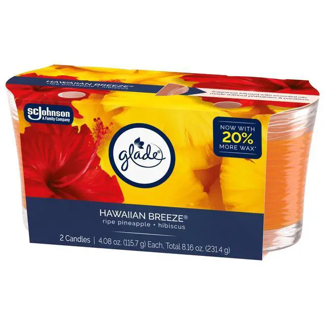 Alt view image 2 of 6 - Glade Single Wick Candles, Hawaiian Breeze, 8.16 oz, 2 Count