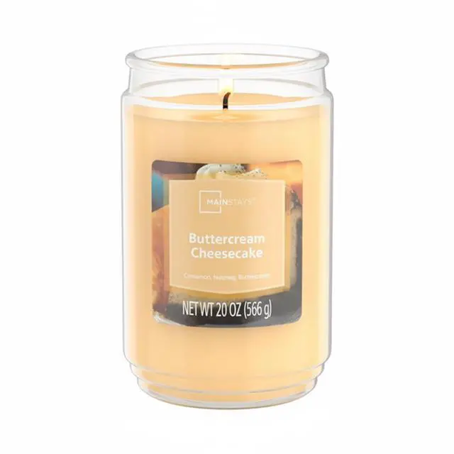 Main image of Mainstays Buttercream Cheesecake Single-Wick Scented Jar Candle, 20 oz