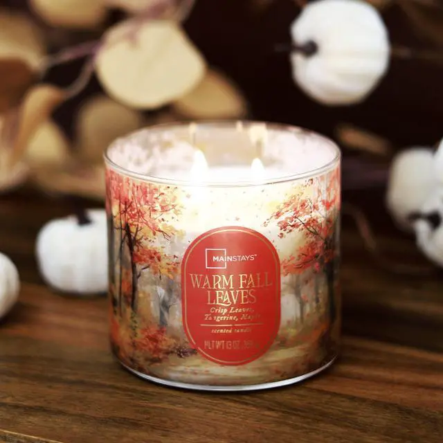 Alt view image 4 of 6 - Mainstays Warm Fall Leaves Scented Candle, 3 Wicks, 13 oz