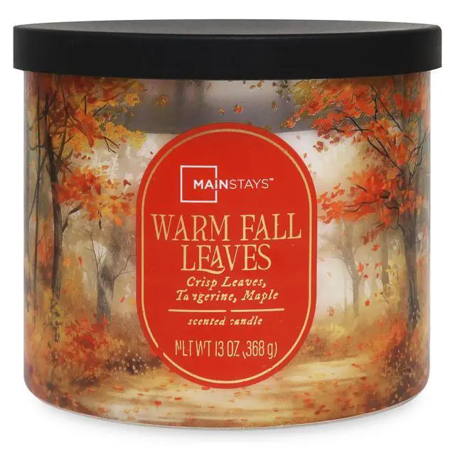 Alt view image 3 of 6 - Mainstays Warm Fall Leaves Scented Candle, 3 Wicks, 13 oz
