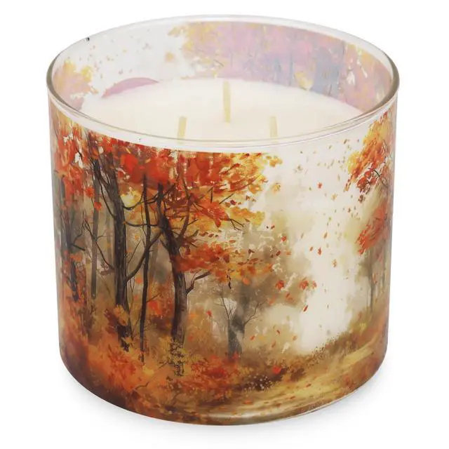 Alt view image 2 of 6 - Mainstays Warm Fall Leaves Scented Candle, 3 Wicks, 13 oz