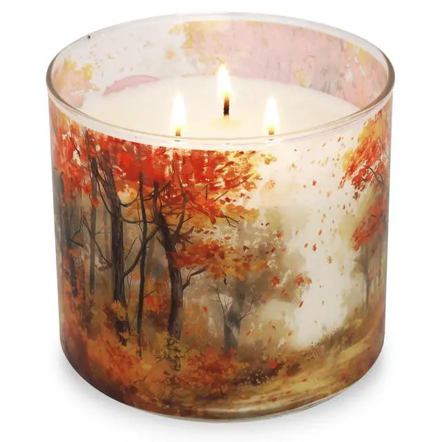 Alt view image 6 of 6 - Mainstays Warm Fall Leaves Scented Candle, 3 Wicks, 13 oz