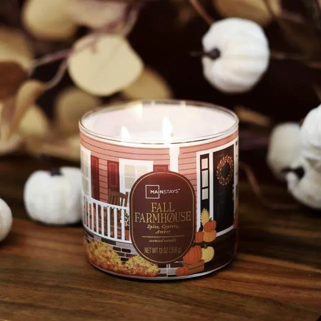Alt view image 5 of 6 - Mainstays 3-Wick Fall Farmhouse Scented Candle, 13-Ounce