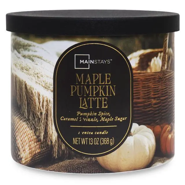 Alt view image 4 of 6 - Mainstays 3-Wick Maple Pumpkin Latte Scented Candle, 13 Ounce