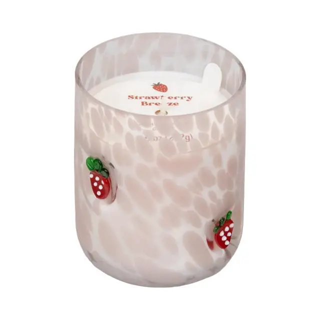 Alt view image 3 of 6 - Mainstays 1-Wick Art Glass Scented Jar Candle, Strawberry Breeze, 8.5 oz