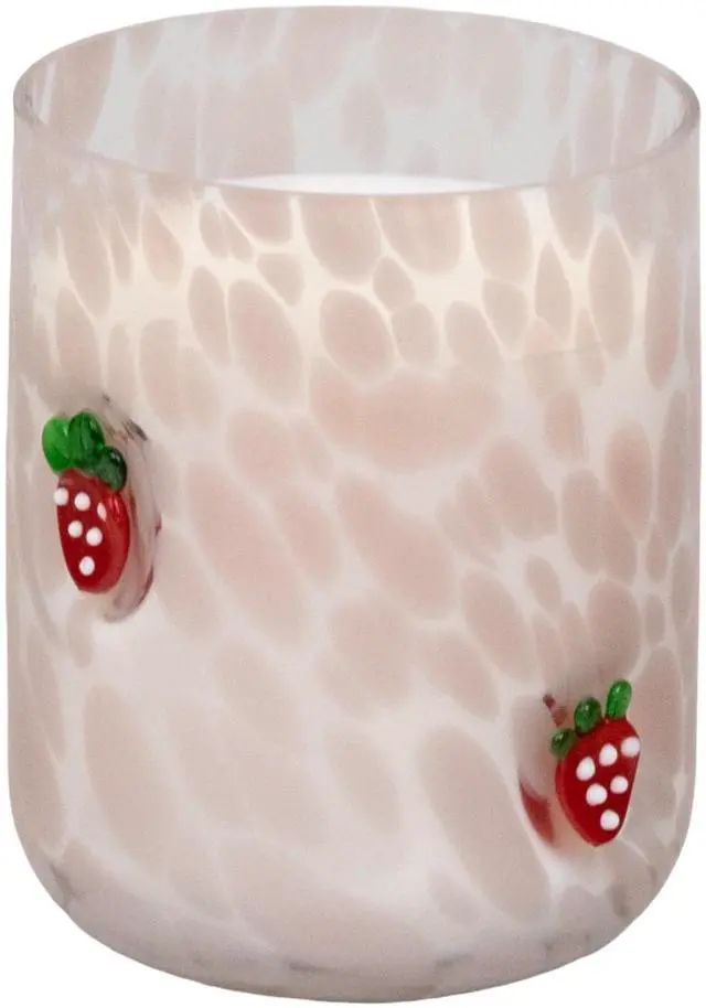 Main image of Mainstays 1-Wick Art Glass Scented Jar Candle, Strawberry Breeze, 8.5 oz