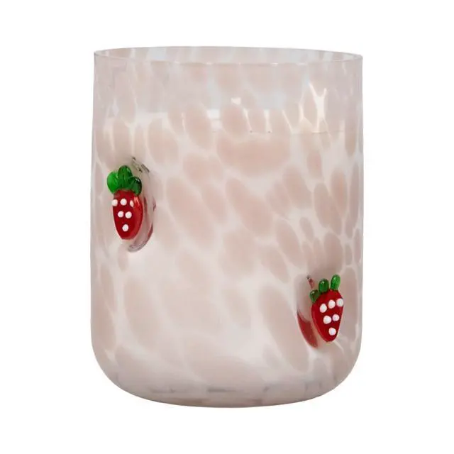 Alt view image 2 of 6 - Mainstays 1-Wick Art Glass Scented Jar Candle, Strawberry Breeze, 8.5 oz